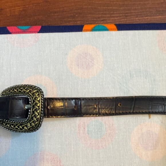 Vintage 100% Leather Purse with Silver Gold Western Style Buckle - Picture 16 of 16